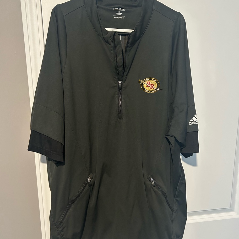 Adidas Charcoal and Black Half-Zip Golf Pullover XL